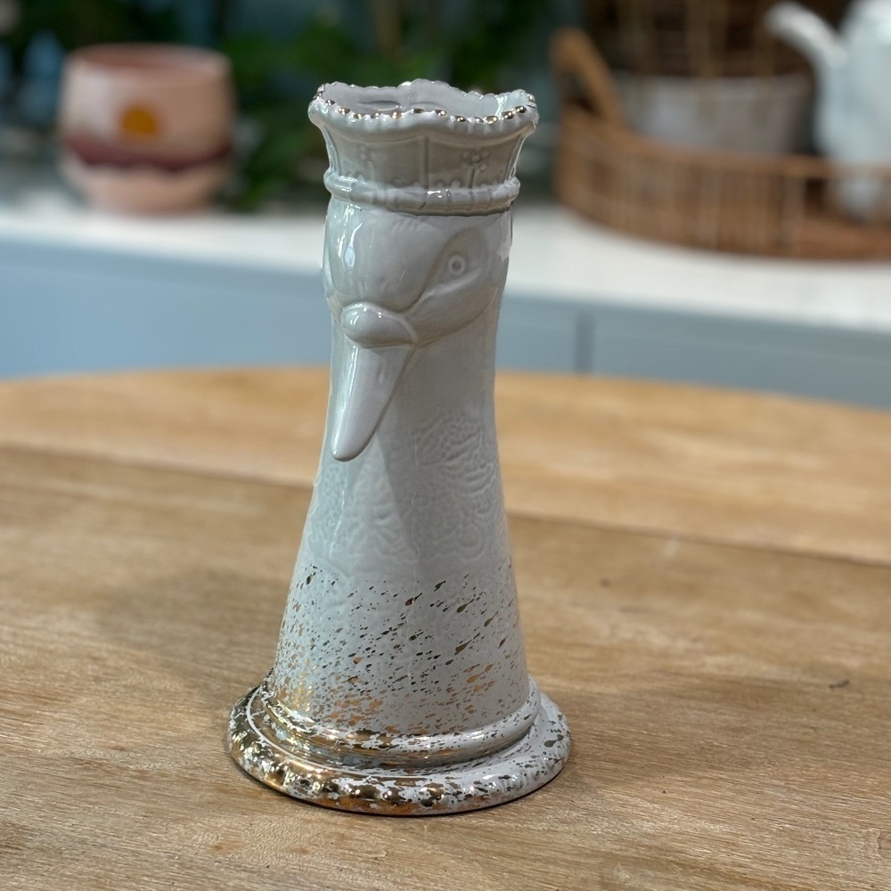 Rare Anthropologie Evolution Vase Chess Piece Queen Swan, Retired Design